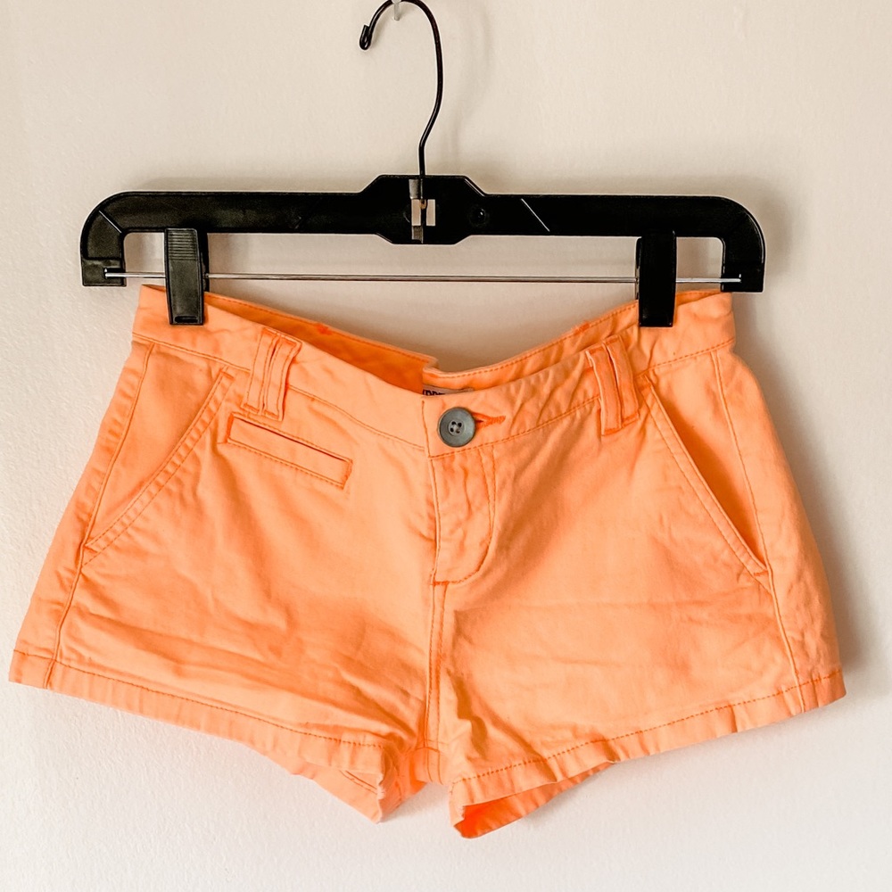 Express orange mini shorts